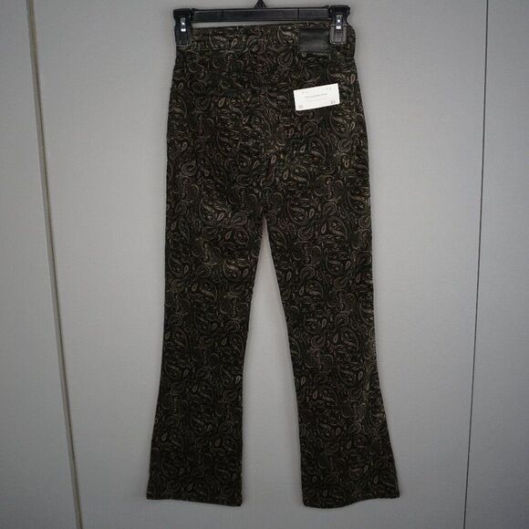 New AG The Quinne Crop High Rise Kick Flare Velvet Pant in Gallant Paisley sz 23 - Picture 4 of 15